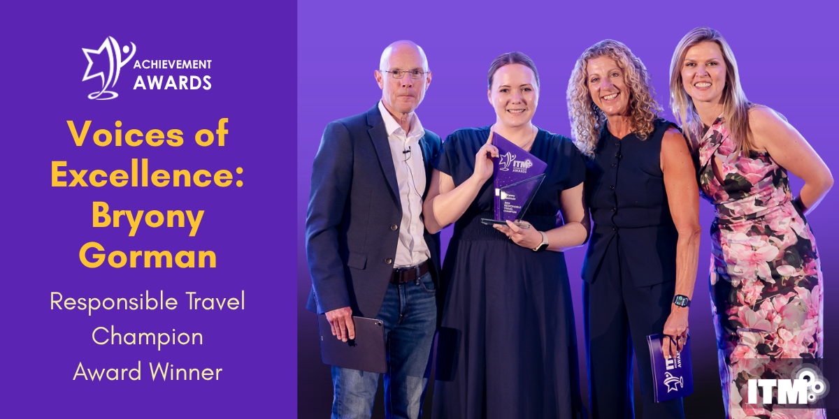 Bryony Gorman, Responsible Travel Champion Award winner at the ITM 2026 Achievement Awards